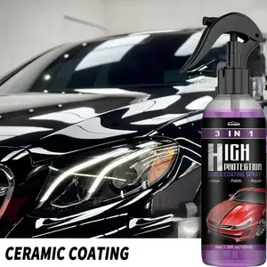 Rayhong 3-In-1 Nano Ceramic Car Coating Spray, Quick Application Liquid Wax Polisher and Paint Repair Agent, Car Detail Protection Sealer