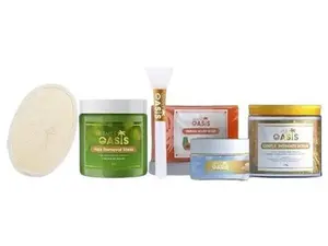 Hair Removal & Brighten UP Kit combo, Mask, Lofa Sponge, Silicone Brush