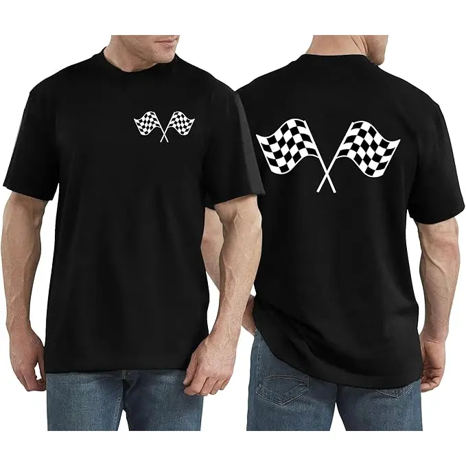 Racing Shirt for Men Checkered Flag Graphic Race Car Unisex Vintage Shirts Race Lover fan Tee Raceday Casual Summer black short sleeve tee Tops Gift for Race Lovers outfit t-shirt