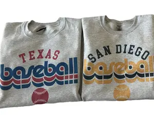 Retro Baseball Sweatshirt 70's Style Baseball Sweatshirt Casual Comfy