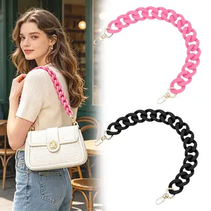 DIY Acrylic Handbag Chain-Fashion Purse Strap, Short Handle Bag Luxury Handbag Strap, Purse Handle Replacement for Handbag Craft Bag(18 inch  Length)