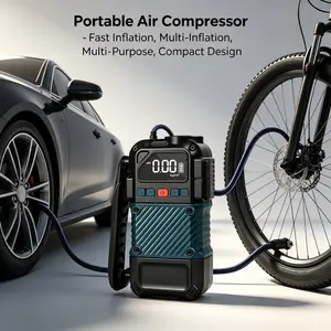 Multifunctional Car Tire Inflator, Portable Electric Air Pump, Fast Inflation & Digital Display, Multi-scene Use for Vehicle, Bike & Ball