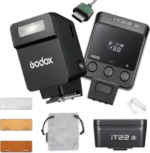 Godox iT22 iT22 Mini TTL Flash,700 Full Flash,1.5s Recycling,Hot Shoe Triggering,USB-C Charging, with Magnetic Diffuser & Filter