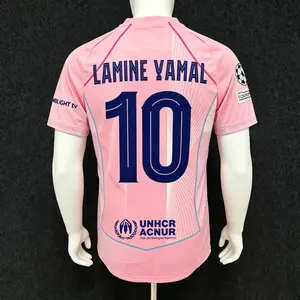 2526 FCB pink Yamal 10 Short Sleeve Soccer Jersey