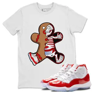 Unisex T-shirt To Match Sneakers Jordan 11 Cherry - Xray Gingerbread Man. 100% Cotton for Casual Wear. Comfortable Summer Unisex T-Shirt to match Jordan Sneaker. Streetwear Style. urban outfitters