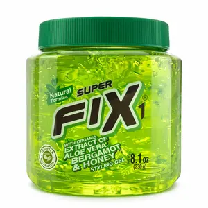 Super Fix Styling Gel 8.1 oz Strong Hold Aloe Vera Hair Gel (Green & Yellow)