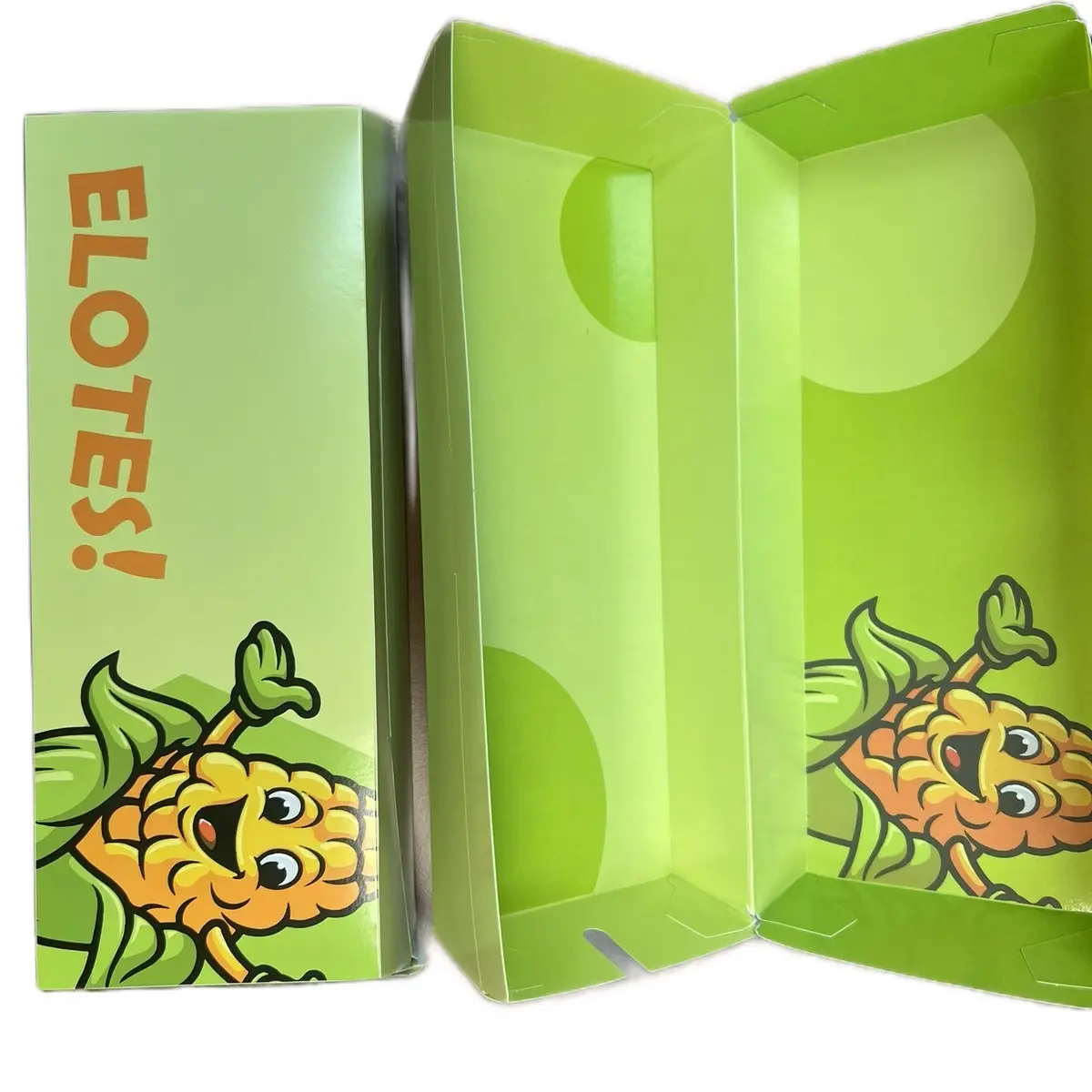 ELOTE BOX with stick hole, skewer, kebab, or corn on the cob for restaurants and food truck and to go orders  (400 boxes) Box Size 10”L x 3.5” W x 2.95” H Disposable