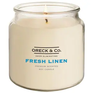 David Oreck Pure Air Odor Eliminating 16oz Soy Candle - Fresh Linen Fragrance