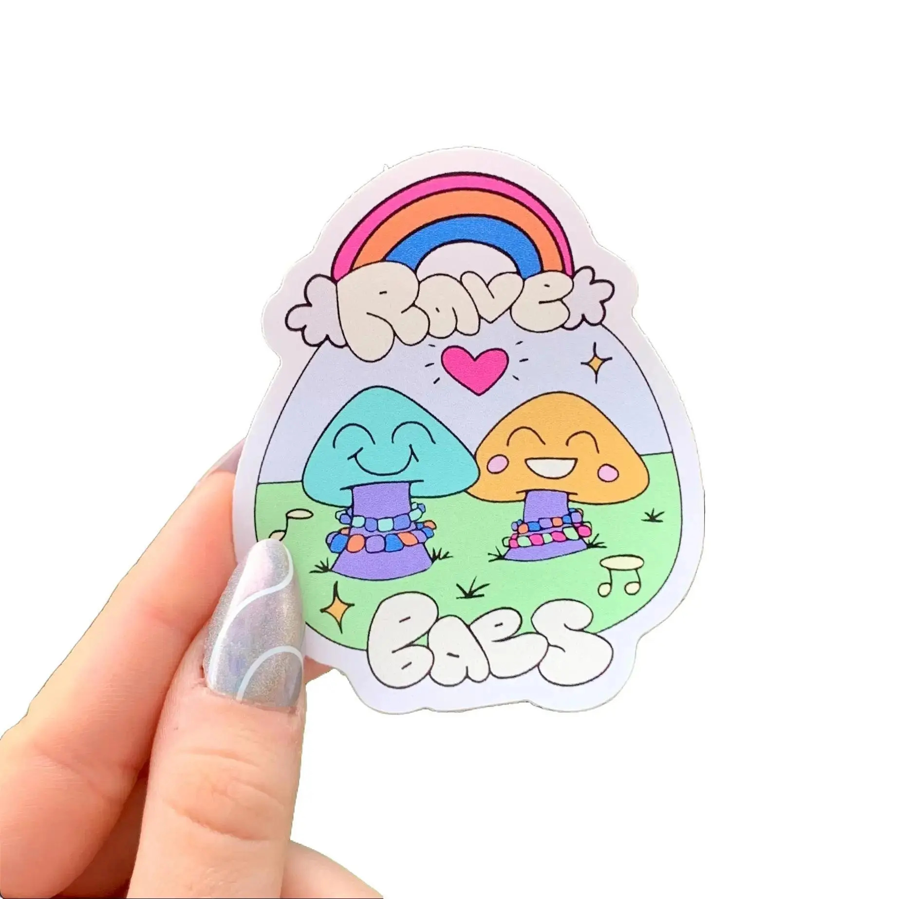 Rave Baes Sticker - Perfect for Laptops, Hydroflasks, DJ rigs - Water Resistant Vinyl Sticker