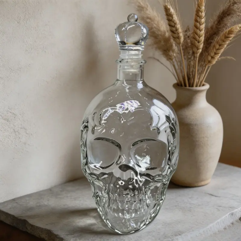 350ml Sovereign Skull Whiskey Decanter - 3D Skull Design Dark Retro Gothic Glass Liquor Storage Bottle, Anti-Yellowing Sealed Mouth Empty Vessel, Home Bar Decor & Unique Father's Day Gift for Dads, Mens Gifts, Father's Day Gifts, Unique Gifts For Man