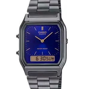AQ230GG-2A New Grey casio vintage grey stainless steel men' s classic watch