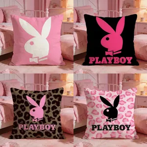 Playboy classic brand Cushion Cover Ultra-Soft Reversible Plush Pillow Cover | Double-sided fluffy comfort for car, sofa, bedroom | Skin-friendly fabric | Easy clean & maintain | Stylish home decor | Perfect gift for family & friends