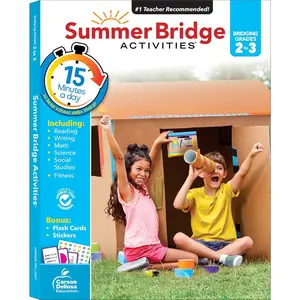 Summer Bridge Activities 2nd to 3rd Grade Workbooks, Activity Book With Math, Reading Comprehension, Science, Fitness, Social Studies, Writing Practice, and Flash Cards - Paperback