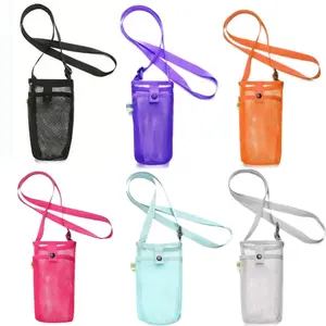 6Pcs Water Bottle Holder Carrier with Adjustable Shoulder Strap - Beach & Sports Bottle Bag for Hiking, Gym, Camping, Walking, Travel - Home Improvement. Drinkware Cup Mug Tumbler