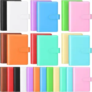 24 count A6 PU Leather Budget Binder Bulk Refillable 6 Ring Notebook Cover Paper Pocket Loose Leaf Binder Personal Organizer Planner  Buckle Closure,  for  to School