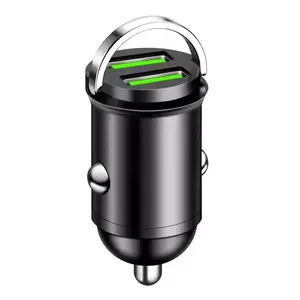 Mini Car Charger with Dual USB Ports – Compact Fast Charging Adapter for Phones, Tablets & GPS – USB-A & USB-C Ports – Universal Fit for 12V/24V Vehicles – Smart Safe Charging Design Electronic Accessories