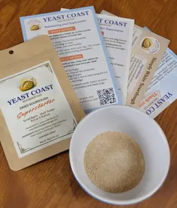 Yeast Coast Sourdough Starter Kit - Premium Dried Live Superstarter Culture for Bread Baking (15g) Robust Dehydrated artisan beginner or gift kit for traditional baking