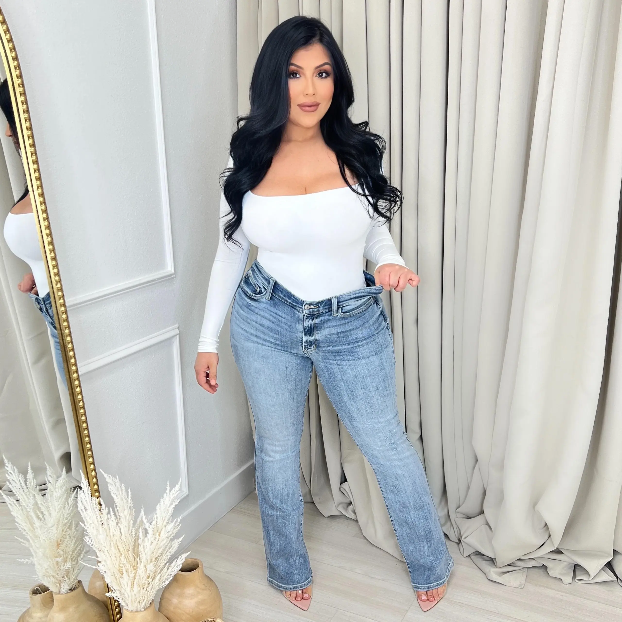 Molly Judy Blue Mid Rise Bootcut