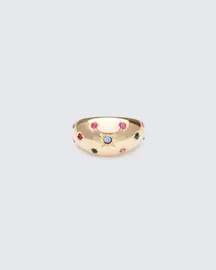 Iselin Gold Star Studded Ring