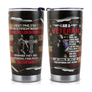 Army Veteran Tumbler 20 Oz, God Veteran Air Force Cup, Jesus Navy Veteran Mug, Fathers Day Marine Veteran Gifts, Veteran Gifts, Veteran Day Gifts