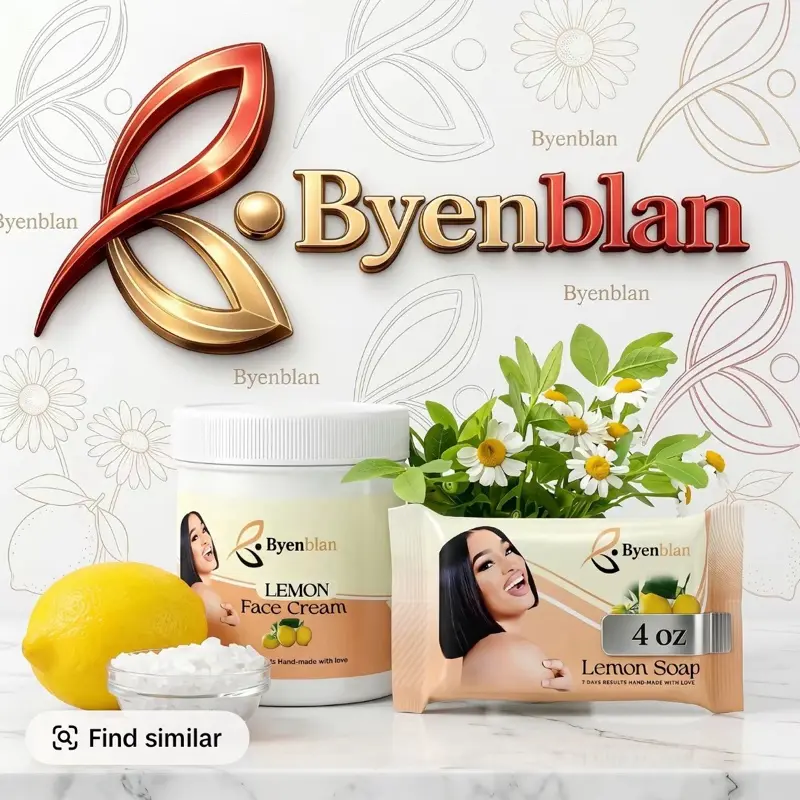 2 PCS Byenblan Lemon SET-Soap 7oz & Face Cream 4oz.