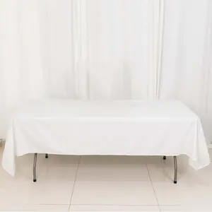 100% Cotton Rectangle Tablecloth 60"x102" White Linen - Soft & Breathable Table Cover