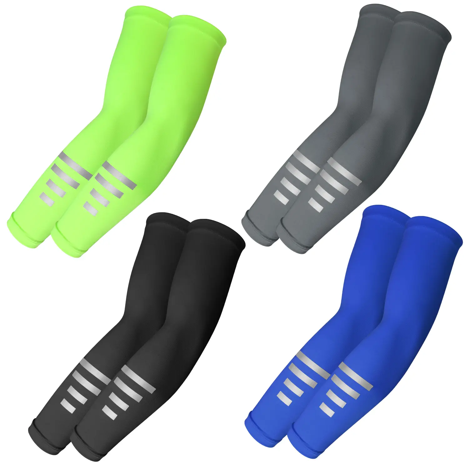 4 Pairs UV Sun Protection Arm Sleeves Cooling Compression Arm Sleeves for Women Men Golf Outdoor Sports Moisture Wicking Sunny Days