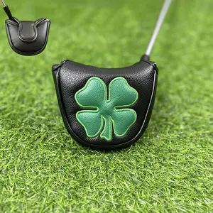 Clover Pattern Golf Club Cover, Waterproof Golf Putter Club Head Cover, Golf Club Protector, Golf Accessories for Men & Women