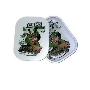 Cap’n 410 Granola Cereal Snacks White Comedy Cartoon 7 x 5 Inch Premium Food Container/Metal Tray with Magnetic Lid limited time