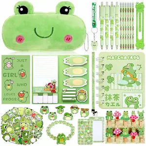 Best Selling 2024 Classic Kids School Supplies, Boys Girls School Essentials 78 Piece Frog Stationery Set for Girls Boys Frog Pencil Case Notebook Pen Pencil Ruler Keychain Card Case Bracelet Clip Sticker Pin for Kids Back to School Classroom Reward Gift