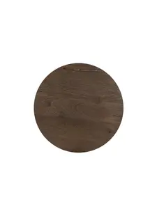 212 MAIN Handcrafted Hourglass 18 in. Dark Brown Solid Wood Round End Table - Minimalist Modern Entryway Bedroom Furniture with Solid Base, Modern Entryway Table