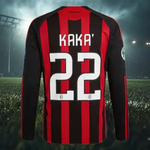 Home Kit/22# KAKA/Retro/Long Sleeve/Soccer Jersey/Fans Version/Black Red