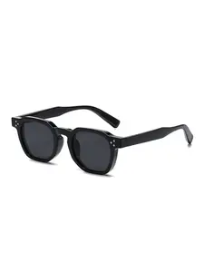 Striped Temples Round Rivet Sunglasses UV Protection Retro Driving Shades Vintage Polygonal Frame Sun Glasses for Women & Men