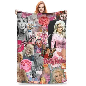 Dolly Patton Blanket | Modern Polyester | Multi-color Digital Printing, suitable for all seasons, ideal for sofas, bedrooms, beds, office naps, car trips, picnics and as gifts.