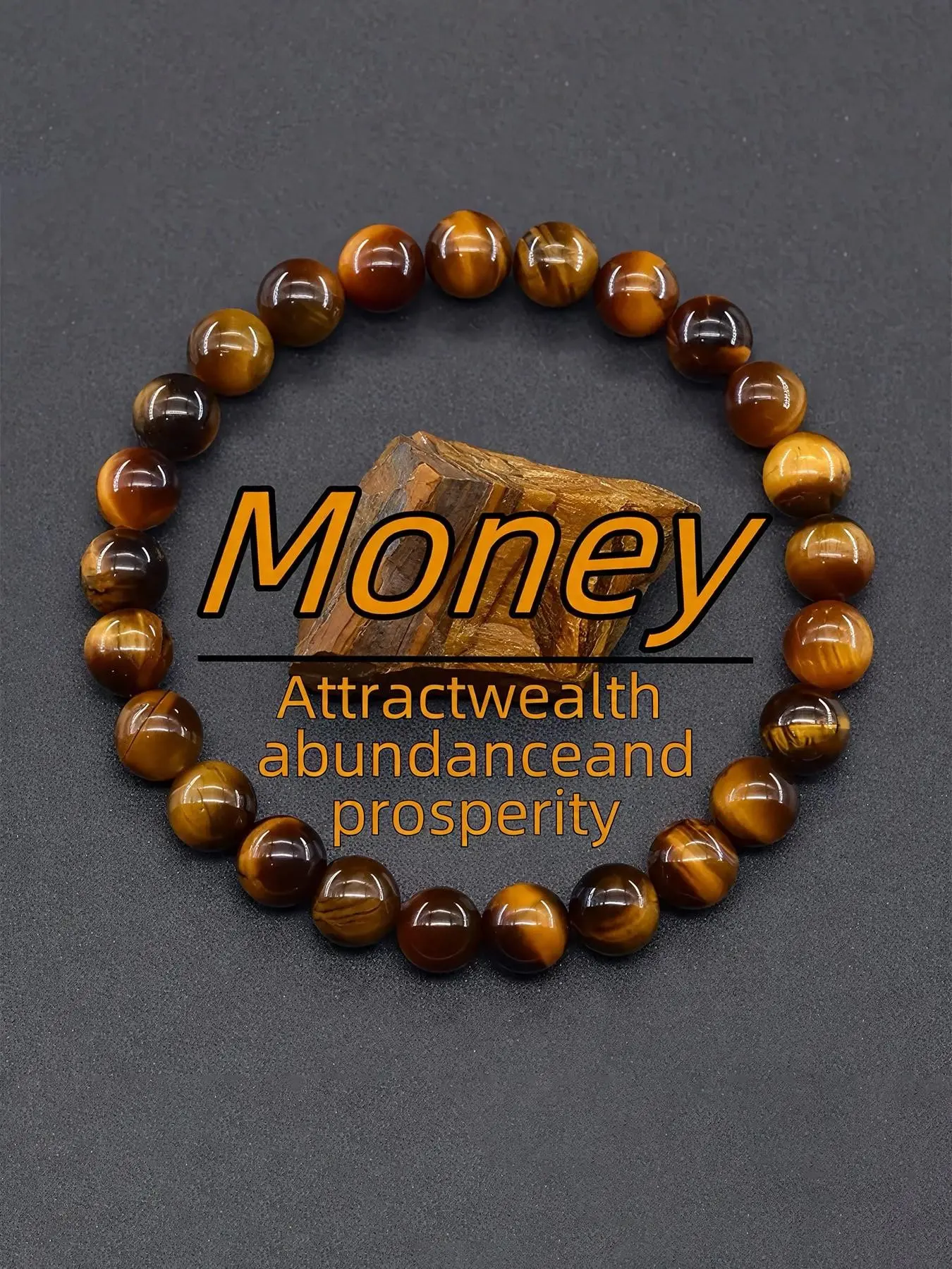 Prosperity Tiger Eye Stone Beaded Bracelet, Fashionable Versatile and Elegant Jewelry, Casual Fashion Accessory, Perfect Birthday Gift, Boho Stone Bracelet, Beautiful Bracelets