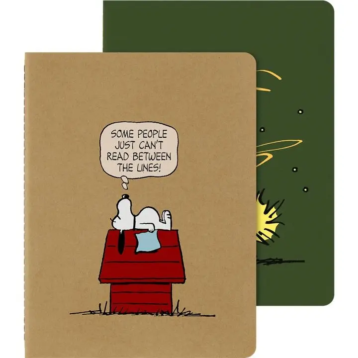 Moleskine x Peanuts Limited Edition Snoopy & Woodstock Cahier Journal Set - Soft Cover, Ruled/Lined, XL (7.5"x9.75"), 120 Pages Each, Set of 2, Office Accessories, Office Stationery Journal Notebook