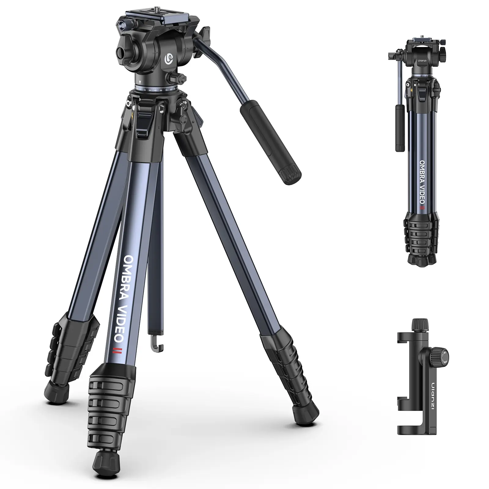 Ulanzi OMBRA VIDEO II 1.57M Travel Tripod with 360° Panoramic Ball Head Arca Quick Release Camera Tripod Support Low Angle Shoot