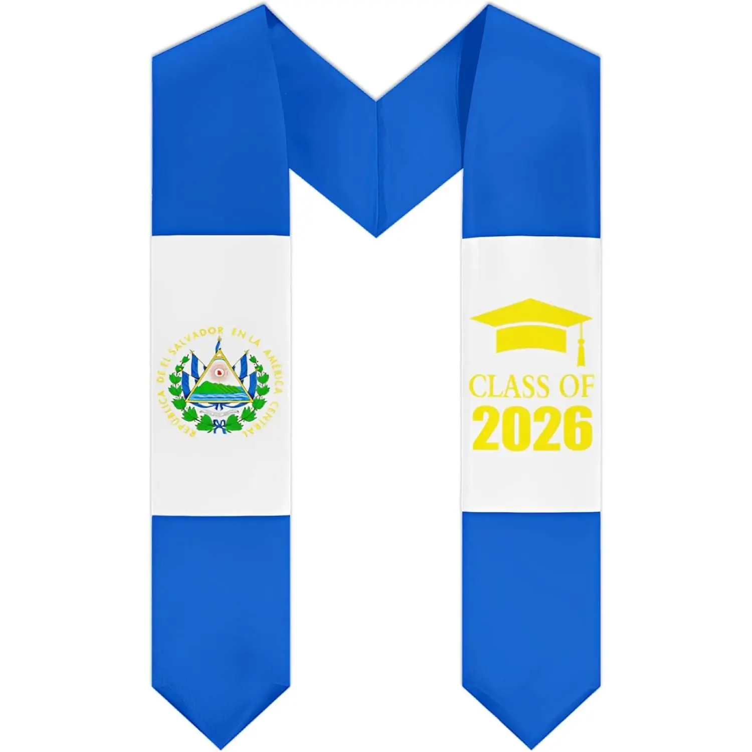 El Salvador Graduation Stole 2026, Salvadoran Flag Graduation Sash for El Salvador Graduates International Student