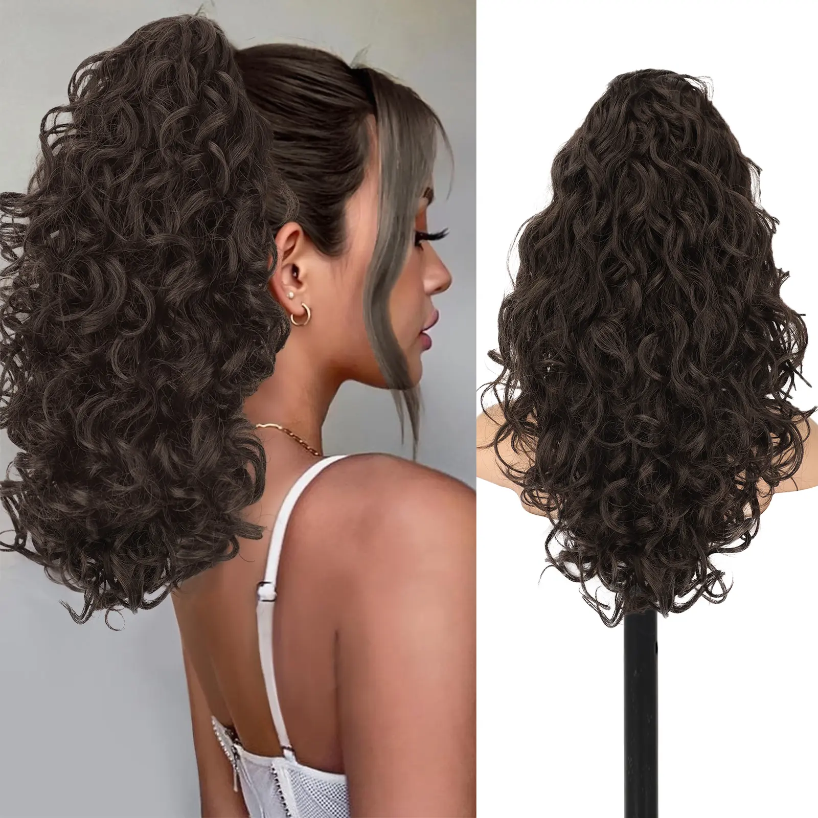 Dark Brown Claw Clip Ponytail