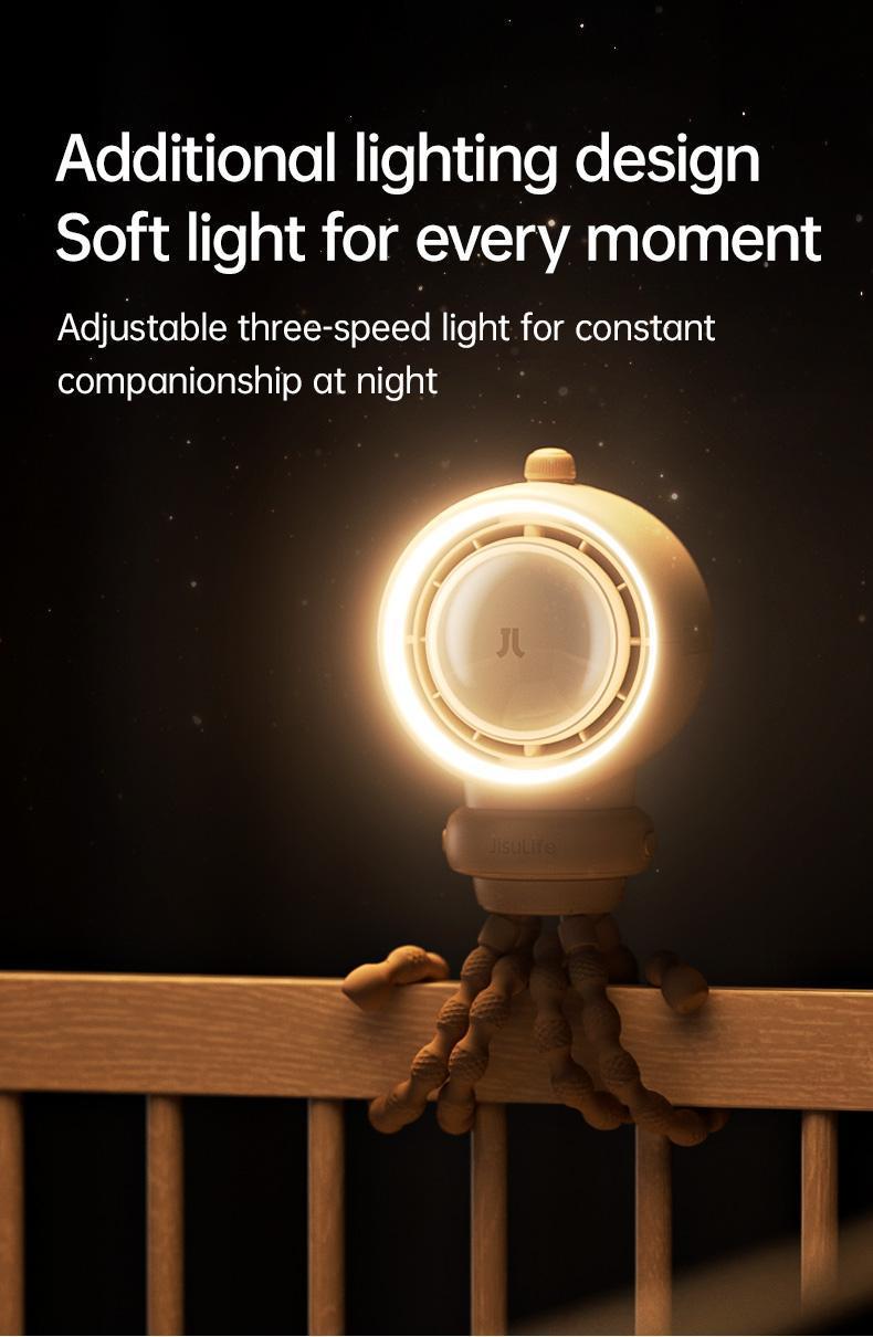 Jisulife Baby Stroller Fan Portable Large Battery Operated 100 Speeds Air Purify & Air Turbo Tech Bladeless Stroller Fan for Car Seat