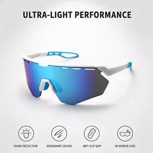 Polarized Sports Sunglasses for Men and Women, Pro Performance Series Neon Green & Multi Color Choose Your Color, Lightweight Wrap Around UV400 Protection for Cycling Running Hiking Driving