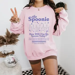 Spoon Theory Shirt Chronic Fatigue Awareness Crewneck Spoonie T-shirt Gift For Chronic Illness Warrior Invisible Illness Spoonie Merch WSpoon