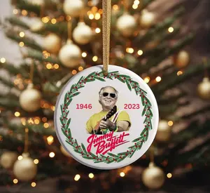 Jimmy Buffett Ceramic Christmas Ornament, ROUND ONLY