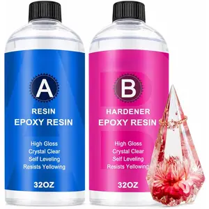 Epoxy   Clear: 64OZ Epoxy  kit  Curing Heat Resistant for Casting Coating Art DIY Craft   Table Top Flower Preservation- 2 Part(32OZ  and 32OZ Hardener)