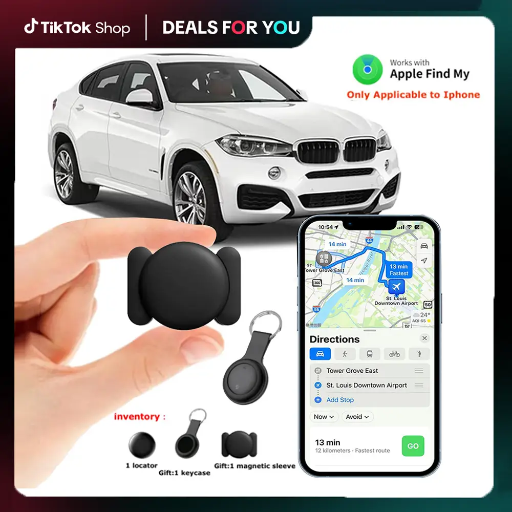 Smart Tracking Tag GPS Tracker for Car Works with Apple Find My iOS Only Mini Trackers Device with Weatherproof Magnetic Case No Monthly Fee Best Hidd