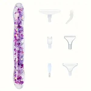 Diamond Painting Night Glow Drill Pen Set, 5D Diamond Art Tool Kit with 6 Plastic Tips, DIY Craft Supplies for Home Decor Making Kit, Diamond Painting Kits