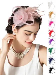 Fascinators Hats for Women Tea Party Fascinator Hats Vintage 50s Headwear Cocktail Wedding Church Derby Hat