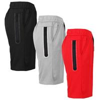 (3 Pack-Black Zipper) Black-Heather Grey-Red