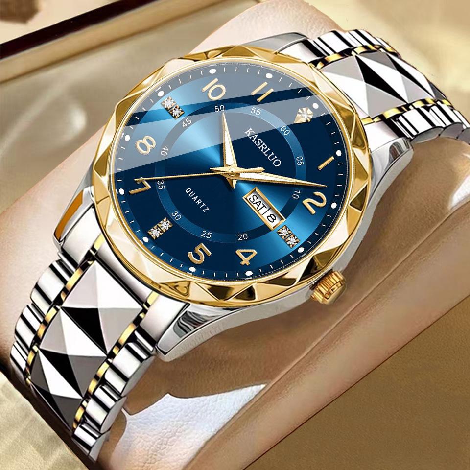 New Authentic Men's Business Watch - Waterproof Quartz Wristwatch with Dual Calendar, Luminous Hands & Luxury Fashion Desig