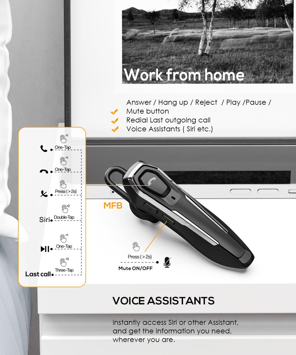 Noise-cancelling Bluetooth headphones for Office, Bluetooth 6.0 Headset, Multi-Device Connection, Fast Switching, AI Noise Cancelling Calls